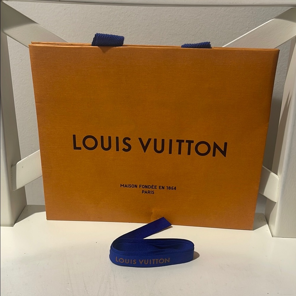 Louis Vuitton Shopping Bag with Blue Ribbon